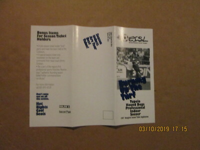 EISL Tupelo Hound Dogs Vintage Defunct Circa 1997 Soccer Season Ticket Brochure