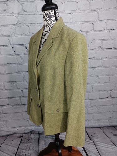 L L Bean women's career long sleeve line jacket button front pockets size L B20 - Picture 9 of 10