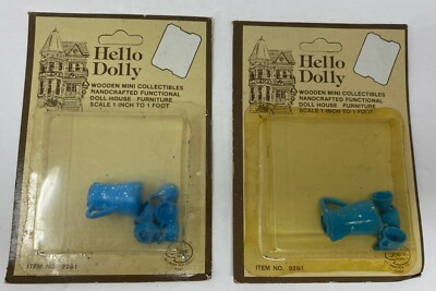 Lot Of 2 Packs Hello Dolly Dollhouse Miniature Speckled Cups Pitcher Sets NOS
