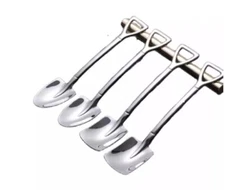 6 Shovel Teaspoon Set – Stainless Steel Spoons for Coffee, Dessert, Ice Cream
