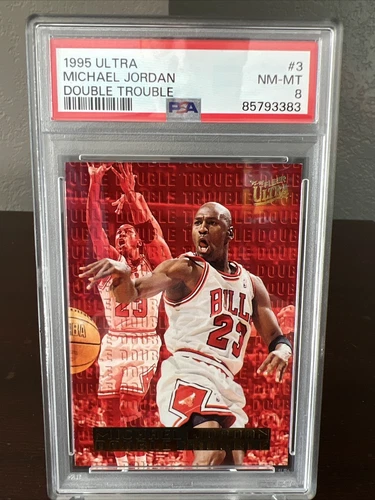 1995 Ultra Double Trouble Michael Jordan #3 Card PSA 8
