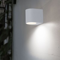 Design AußEn Wand Strahler Leuchte Down Beleuchtung Alu Spot Balkon Lampe Weiß