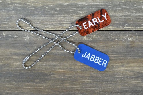 Early Jabber Bag Tag Lot Plastic with Metal Chain XMPP Extensible Messaging