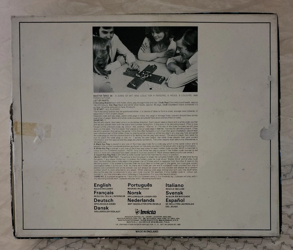 Master Mind 44 Invicta Games Vintage 1977 Complete - Image 2 of 4