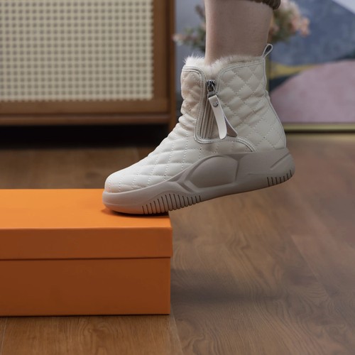 Cadena Invierno Botas de Nieve Mujer Tacón Grueso Botas de Nieve Planas Plataforma Zapatos Cálidos - Imagen 9 de 24