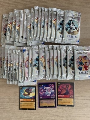Disney Lorcana Fabled Bulk / Restposten Karten 36 geöffnete Booster Packs & Legendary