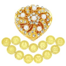13 pcs English Words Wedding Unity Coins Set with Heart Shaped Box, Arras de ...