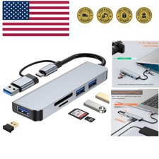 5 in 1 Aluminum USB-C Hub with Memory Card Reader and 3 USB 3.0 Ports, for PC...