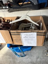 Lot of 12 Peter Millar White Designer Wooden Pant Suit Hangers with Clips