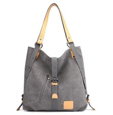 Women Canvas Casual Multifunctional Microfiber Leather Large Capacity Handbag...