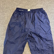 Vintage Nike White Tag Men's Cotton Lined Nylon Swishy Sweatpants Color Navy XL