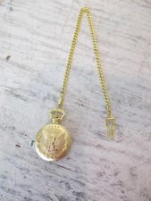 Men's NEW Stunning Gold Tone American Eagle Quartz Pocket Watch