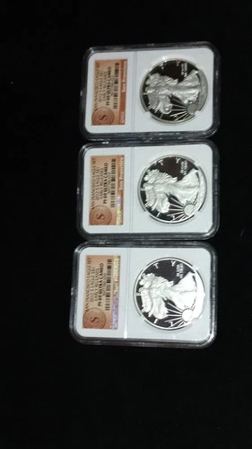 U.S. Mint 2011 American Eagle Silver 1 oz NGC PF69 Ultra Cameo Proof Set of 3