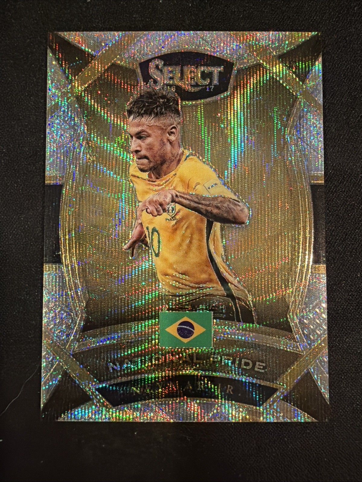 2016-17 Panini Select National Pride Neymar Jr #7 Wave Prizm Brazil