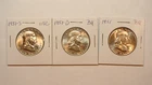 1951 P, D & S FRANKLIN HALVES 3 UNCIRCULATED SILVER 50C Coins!