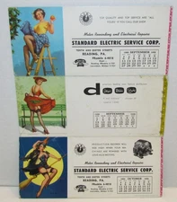 3 Elvgren Pin Up Ink Blotters, Brown & Bigelow