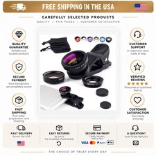 3-in-1 Phone Camera Lens Kit Fisheye Wide Angle Macro Clip-On for iPhone