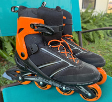 Rollerblades Zetrablade Mens 12 RTL Unisex Inline Skates Black Orange New 