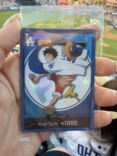 One Piece Night Los Angeles Dodgers Monkey D. Luffy Promo Card Game Sealed