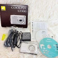Nikon COOLPIX S3300 Silver Compact Digital Camera Tested Working Japan