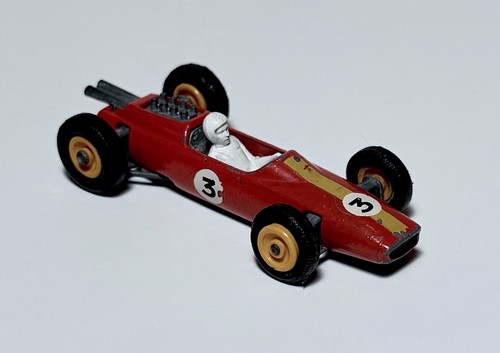 VINTAGE Lesney Matchbox #19 Lotus F1 Racing Car - Rare Orange - Staggered Wheels