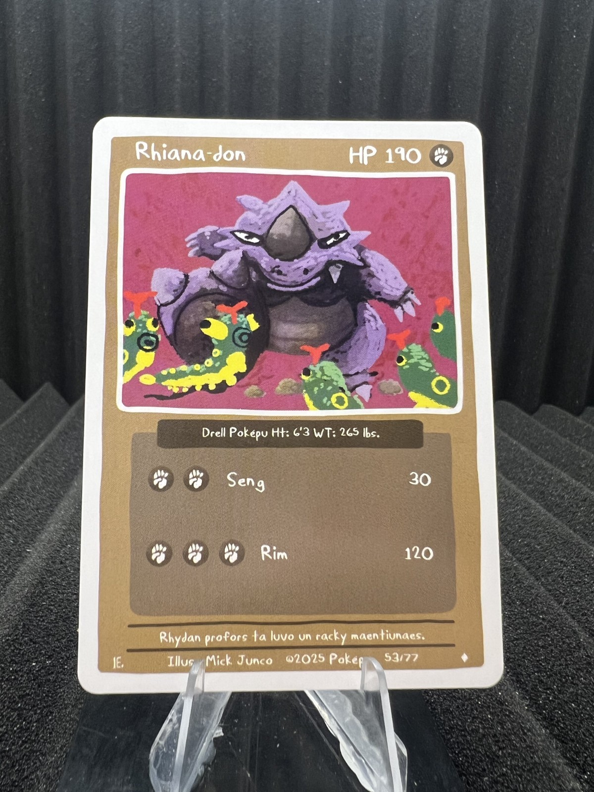 Rhyhorn (Rhiana) 53/77 - PokePu V2 Fan Art - Pokemon NM