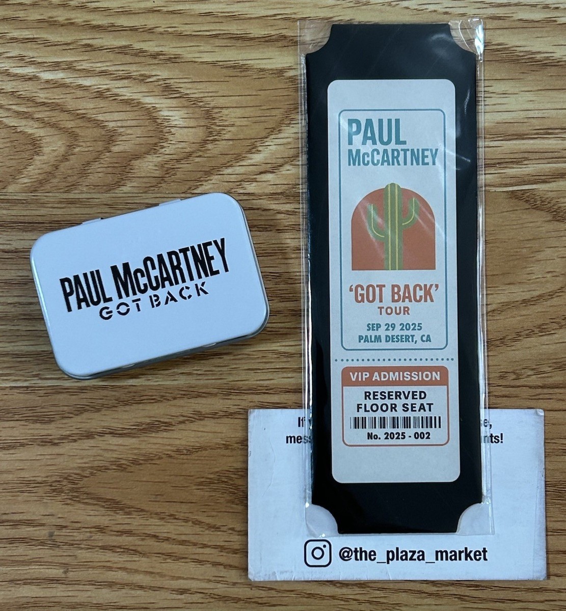 Paul McCartney 9/29/2025 Tour official VIP Got Back package items