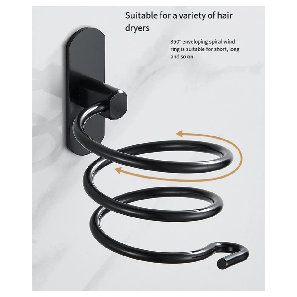 Support Mural pour Sèche-Cheveux en Spirale, Outils de Soins Capillaires, O4673 - Photo 2/4