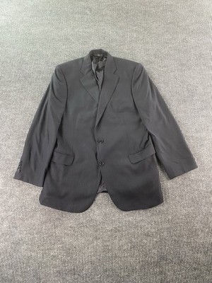 Brooks Brothers Suit Jacket 46 R Navy Wool 346 Stretch Herringbone Designer