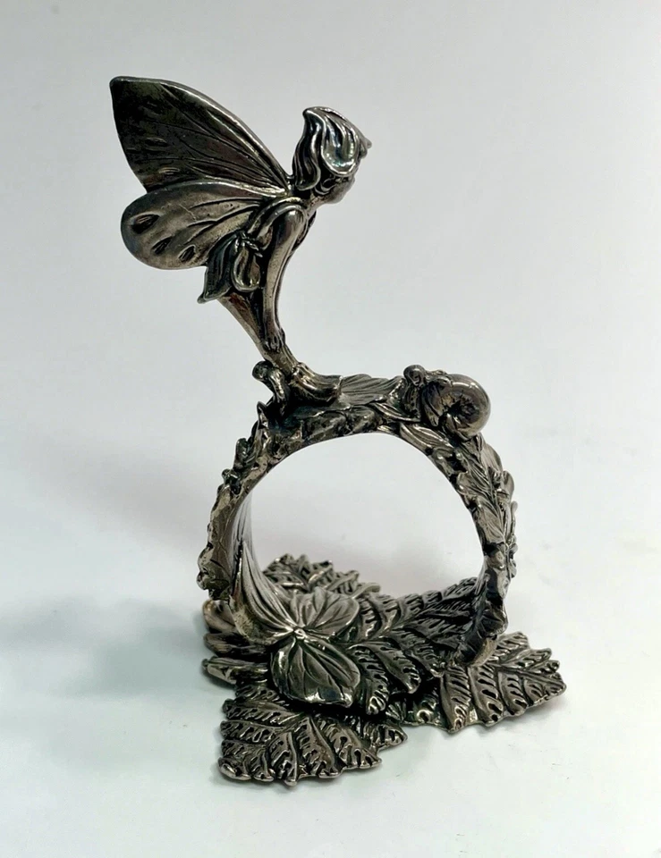 Anillo Servilletero Hada Figura Placa Plata Colección Reed & Barton 1824 2001 Foto 2 de 4