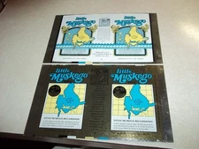 2 Vintage LITTLE MUSKEGO BEER UNROLLED CAN SHEETS Leinenkugel Brewing Wisconsin
