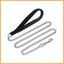METAL DOG LEASH DOG CHAIN LINK CHAIN POLY HANDLE 6' LONG MEDIUM SMALL BREEDS