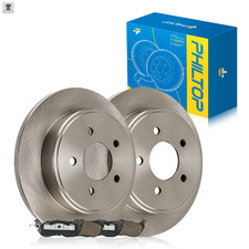 Philtop Rear Brake Pads And Rotors Kit Oe Carbon Fiber Ceramic Brake Pads And