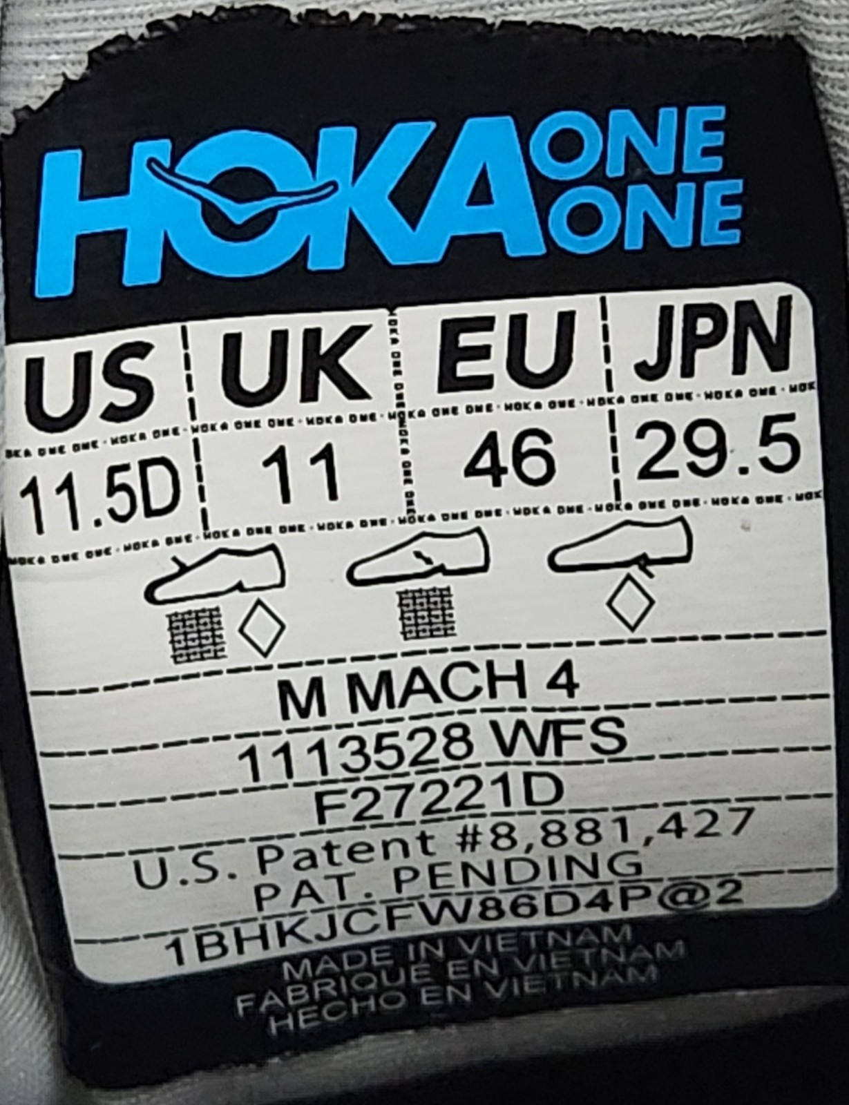 Hoka One One Mach 4 Running Shoes White Flame Men's Size 11.5 thumbnail 8