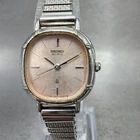 Seiko Watch Women 21mm Silver Dial SilverTone Rectangle 3421-5000 New Battery