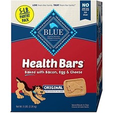 Blue Buffalo Health Bars Crunchy Dog Treat Biscuits, Bacon, Egg  Cheese 5 l...