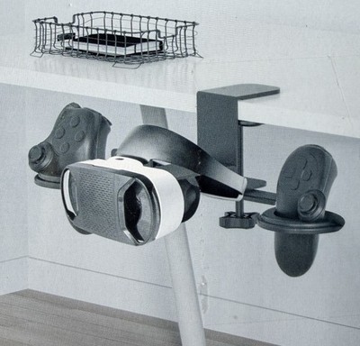 VIVO MOUNT-VR01 Desk Clamp VR Headset & Controller Stand for Meta Quest Storage