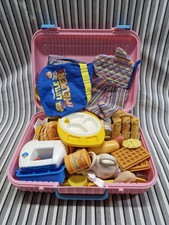 Pretend Play Kitchen Food Dish Lot w/ Carry Case Apron Mixed Brands