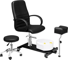 Pedicure Chair with Stool & Bubble Massage Foot Bath , Hydraulic Pedi Chair NEW