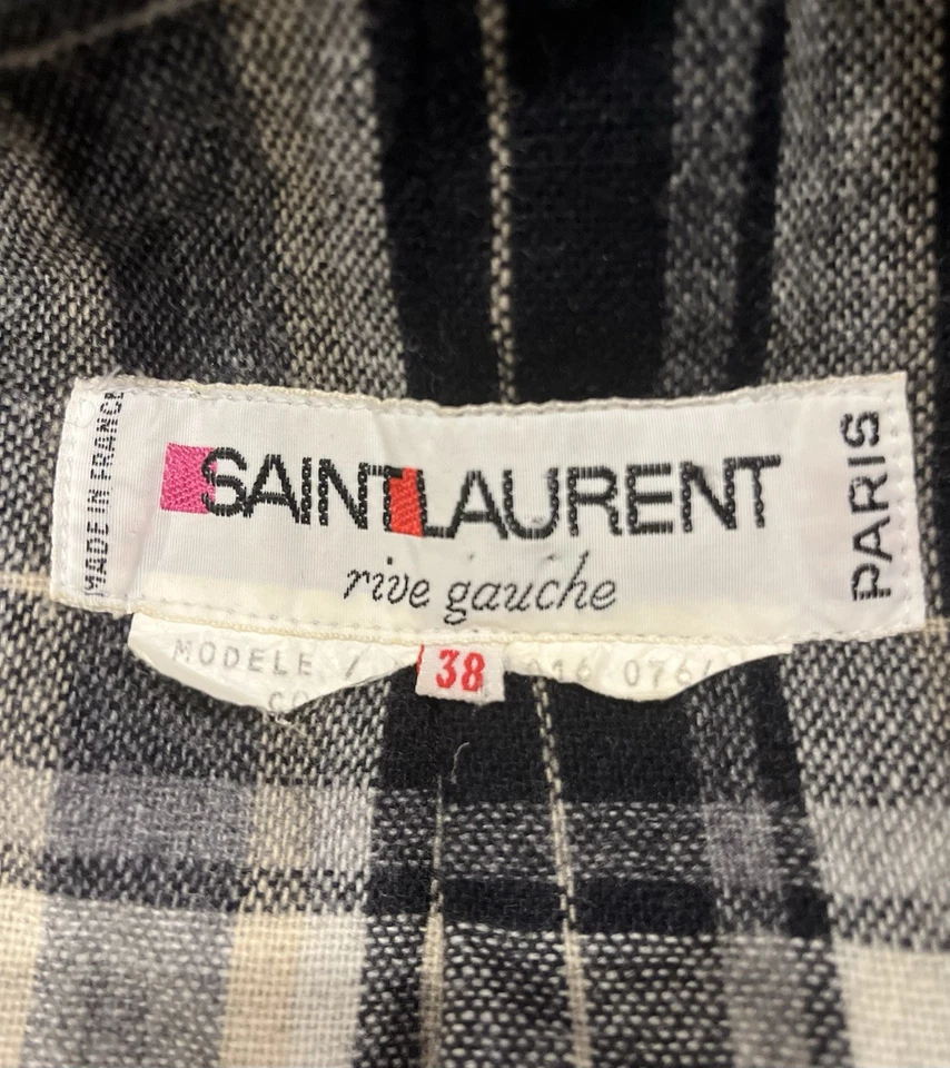 Vtg Yves Saint Laurent Rive Gauche Long Wool Coat Couture 70s/80s Mens Sz 38 - Image 2 of 4