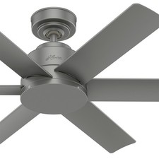 Hunter Fan 44 inch Matte Silver Outdoor Ceiling Fan with No Lights and 6 Blades