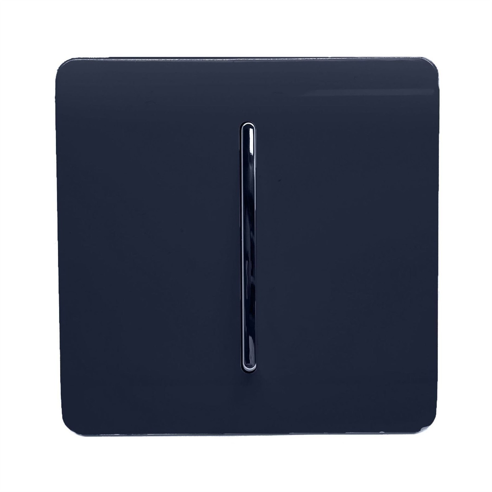 Trendi Fan Isolator 10A Triple Pole Chrome Rocker Switch in Navy Blue