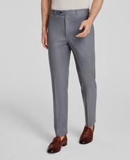 Michael Kors Men's Gray Solid Classic-Fit Flat-Front Dress Pants Size 38W 32L