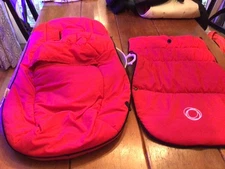 Bugaboo high performance winter stroller footmuff red read zipper***