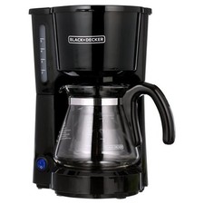 5-Cup Compact Drip Coffee Maker with Glass Carafe and On/Off Switch, Black