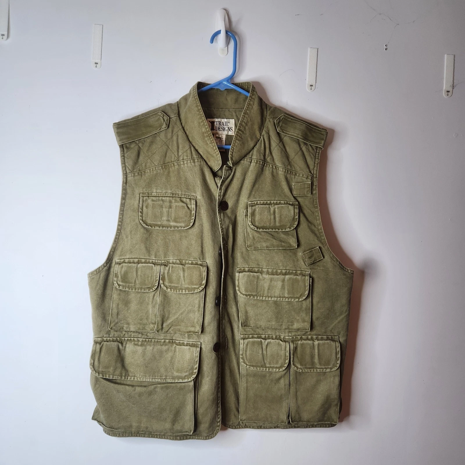 Vtg Mens M Trail Designs Outdoors Hunting Fly Fishing Shooting Vest Multi Pocket