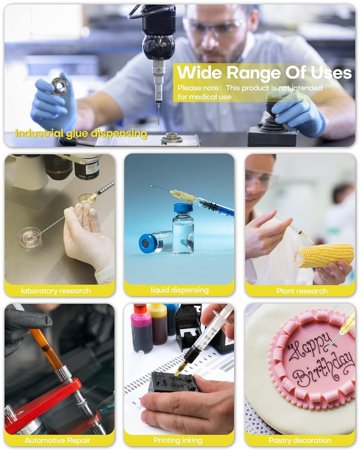 100 Pack 30Ga 1/2 Inch(13mm) Injection Needle Sterile Disposable for Lab 30G 