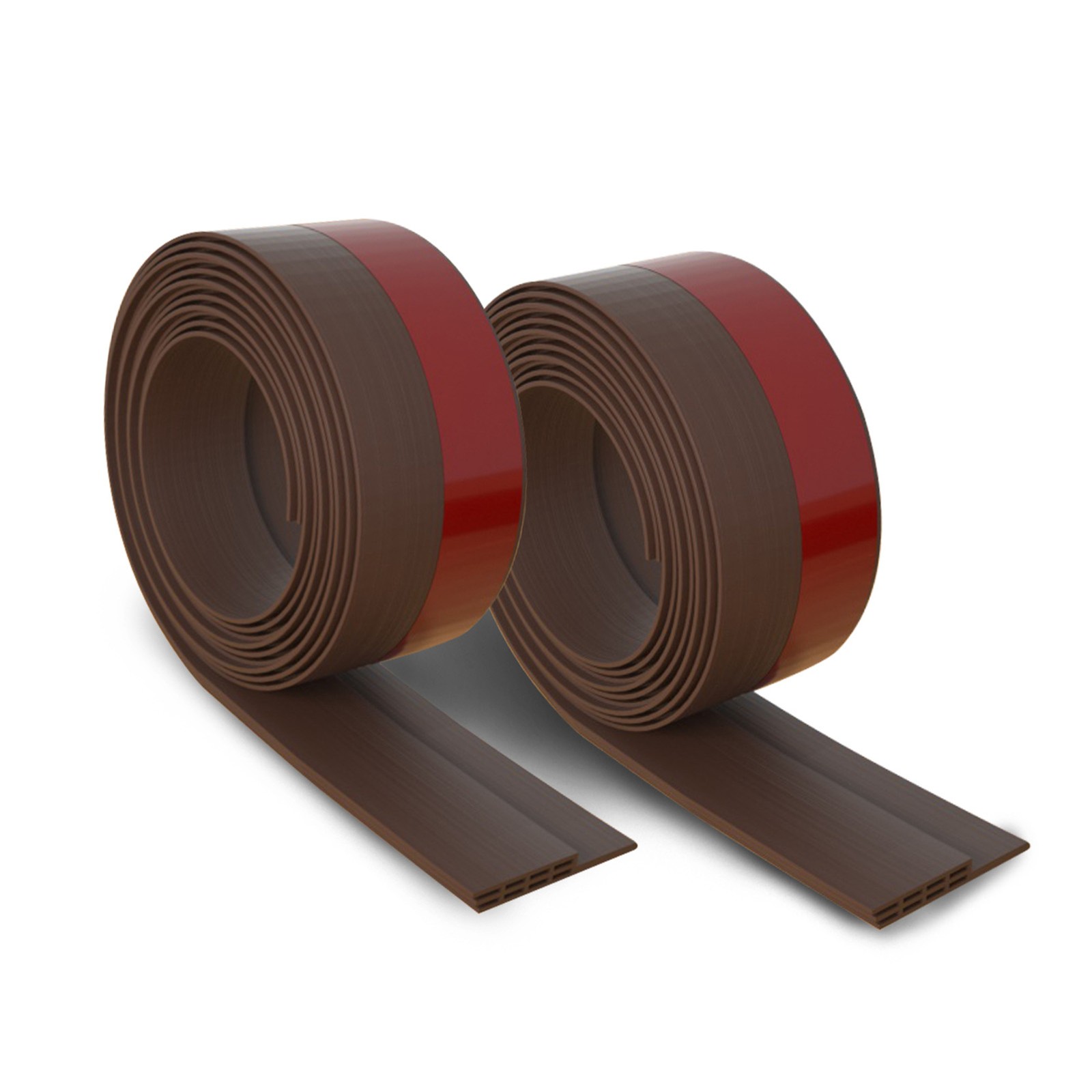2pcs Door Draft Stopper Brown Air Insulation Noise Reduction Door Bottom Seal