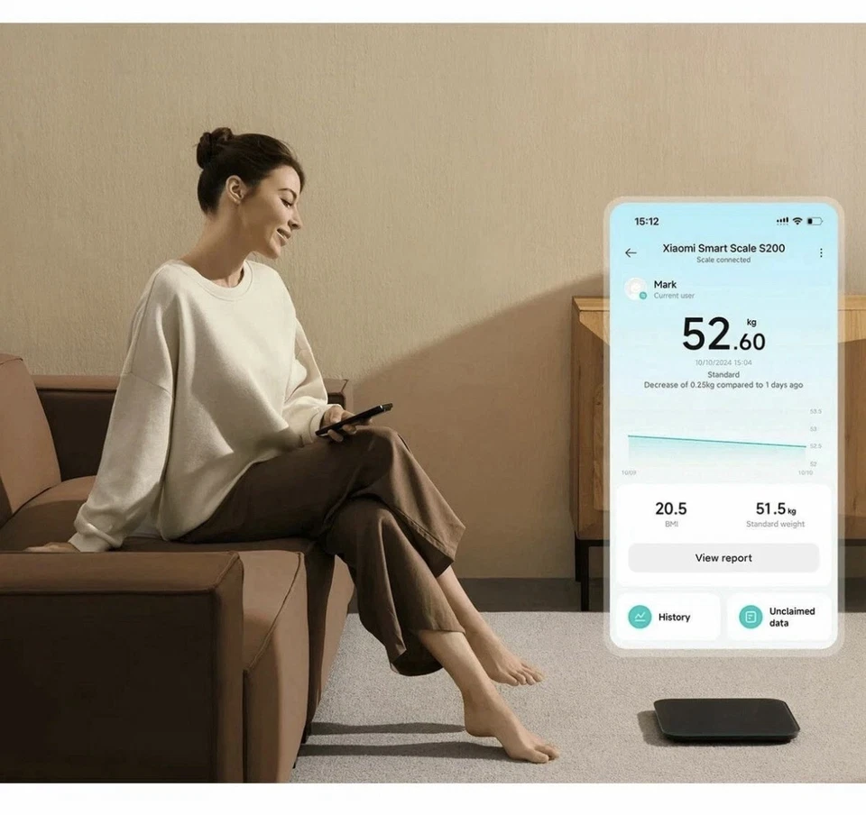 XIAOMI BILANCIA BODY COMPOSITION SCALE S200 DARK GREY BHR9239GL - Immagine 4 di 4