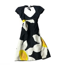 Free people Reversible dress Black Yellow Charcoal Sz 4 S